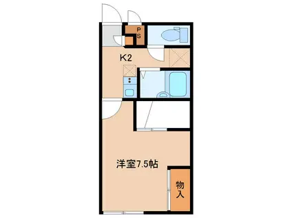 ヴィラージュI(1K/1階)の間取り写真