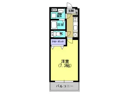 クリスタルメゾン(1K/1階)の間取り写真