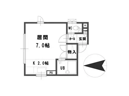 ルミエールフジ(ワンルーム/3階)の間取り写真