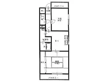 ファミーユおおぶ(2DK/2階)の間取り写真