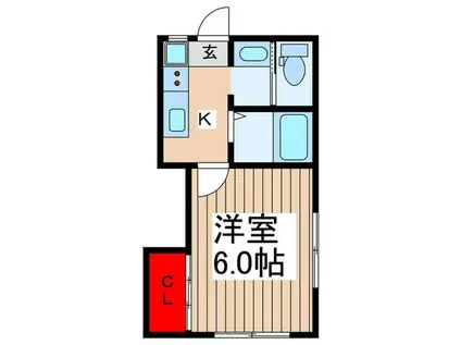 草野ハイツ(1K/1階)の間取り写真
