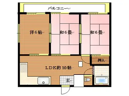 吉永ビル(3LDK/4階)の間取り写真
