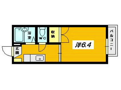 アブニール洋光台B棟(1K/1階)の間取り写真