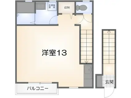 SUNRISE HOMEカントリー(ワンルーム/2階)の間取り写真