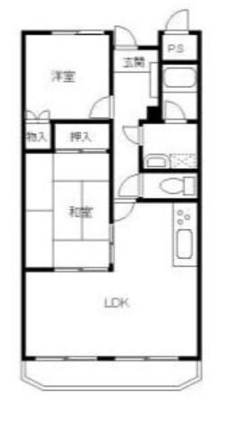 第3洋行ビルサンブルーメ(2LDK/3階)の間取り写真