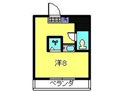 コパーズアプト港南VIパートII(ワンルーム/2階)の間取り写真