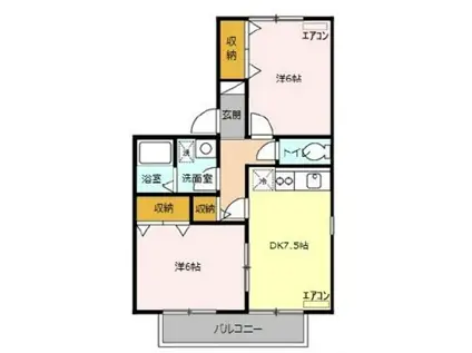 セーラム仙波B(2DK/1階)の間取り写真