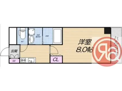 リバーライズ南堀江(1K/5階)の間取り写真