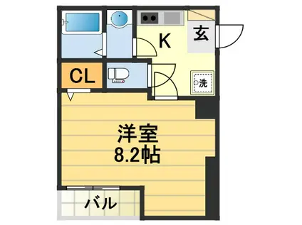 ウエストドリーム桂川(1K/1階)の間取り写真