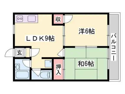シーゼットハイツ(2LDK/1階)の間取り写真