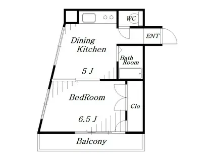 TKマンション(1DK/4階)の間取り写真