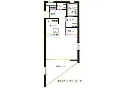 コモンズ-I(ワンルーム/1階)の間取り写真