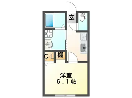 リープラス恵比寿駅前(1K/2階)の間取り写真