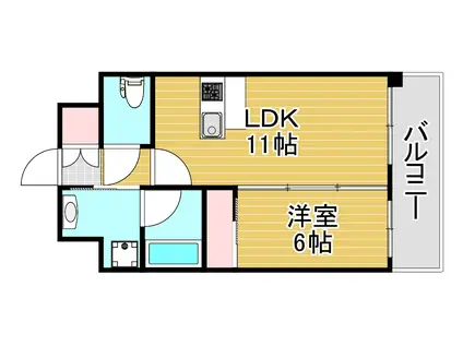 プレジオ内代(1LDK/10階)の間取り写真