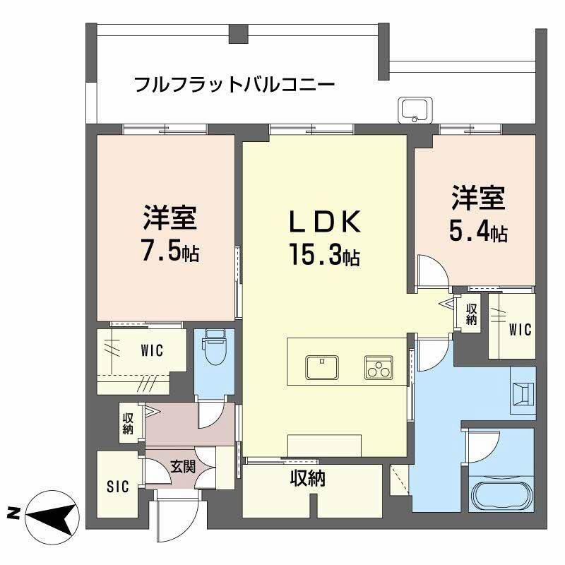 シャトードールプレミア(2LDK/4階)の間取り写真