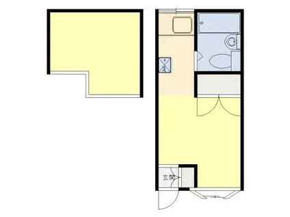 アリス石岡第1(ワンルーム/2階)の間取り写真