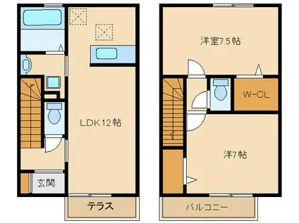 ウィットII(2LDK/1階)の間取り写真