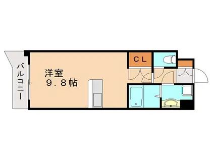 アピアランス到津(ワンルーム/5階)の間取り写真