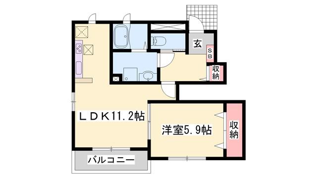 ライラック グレース(1LDK/1階)の間取り写真