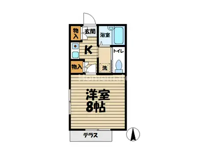 桔梗荘(1K/1階)の間取り写真