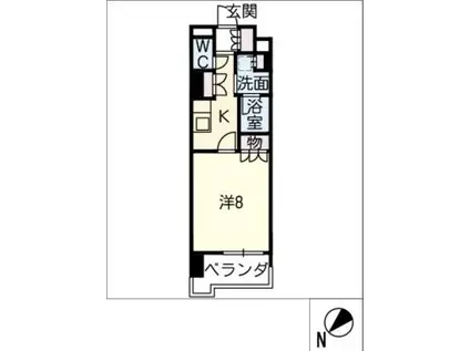 グラン・アベニュー鶴舞公園(1K/2階)の間取り写真