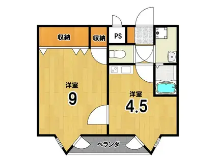 錦林ロイヤルハウス(1DK/1階)の間取り写真