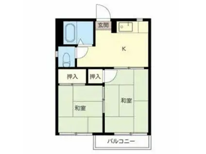 ブルー ハイツ(2K/2階)の間取り写真