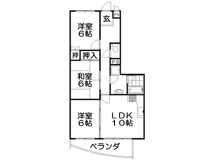 クレールツダ(3LDK/2階)の間取り写真
