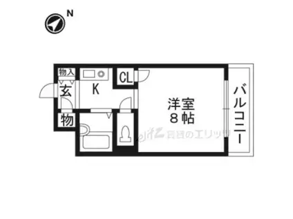 トレンディア松原(1K/3階)の間取り写真