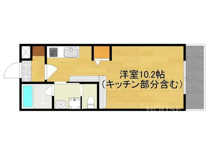 グランベリエ(1K/3階)の間取り写真