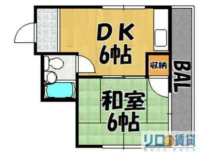 サンテルコ上新庄(1DK/5階)の間取り写真