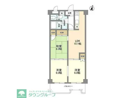 リベラルワタド(3LDK/2階)の間取り写真