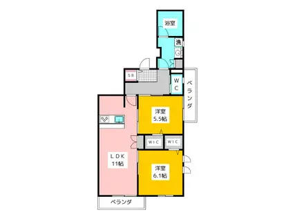 ルミエールレジデンス善福寺(2LDK/2階)の間取り写真