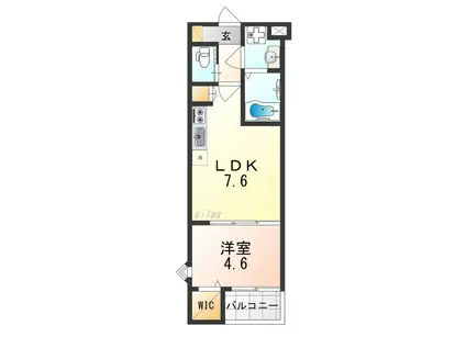 ステラキャットクローバー(1DK/2階)の間取り写真