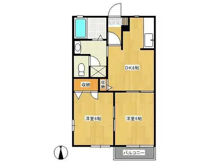 フローラル さつき(2DK/1階)の間取り写真