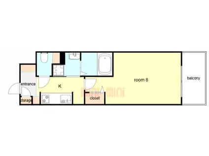 ブランシエスタ明石(1K/7階)の間取り写真