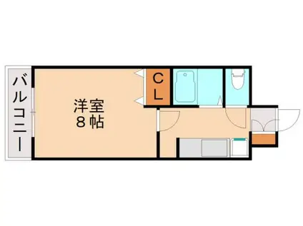 ピアニシオン大橋(1K/4階)の間取り写真