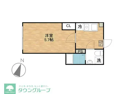 オーキッド千歳烏山(1K/2階)の間取り写真