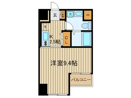 リヴェールアールエックス(1K/6階)の間取り写真