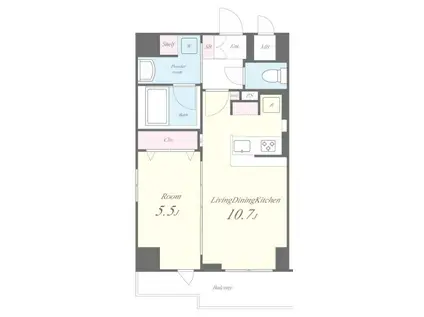 ハピネスガーデン新大阪(1LDK/6階)の間取り写真