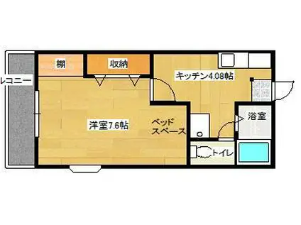 アパートメントハウス・ムー(1K/1階)の間取り写真