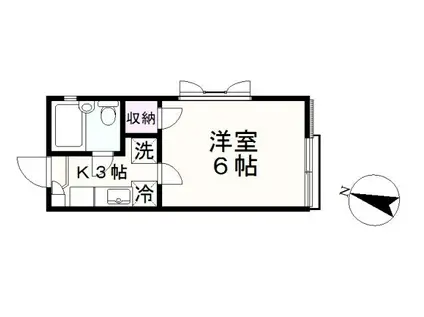 ハイツ伏見(1K/2階)の間取り写真