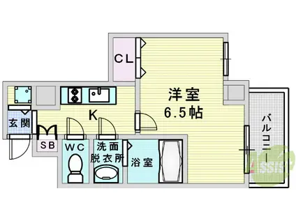エスリード新大阪ザ・マーク(1K/6階)の間取り写真