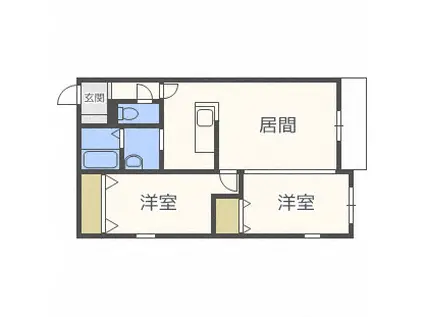 ル・ファール福住(2LDK/2階)の間取り写真