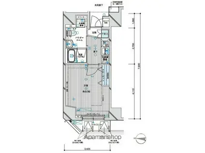 メインステージ亀戸IV(1K/3階)の間取り写真