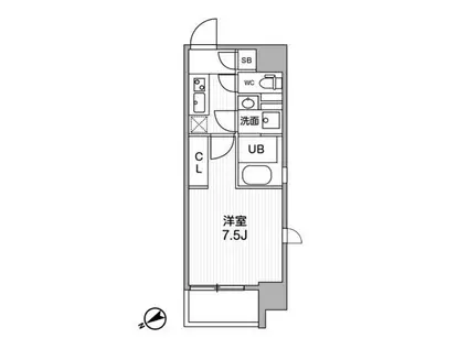 シーズンフラッツ浅草橋(1K/10階)の間取り写真
