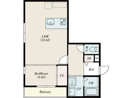 ベリアス ムルシエラゴ(1LDK/2階)の間取り写真