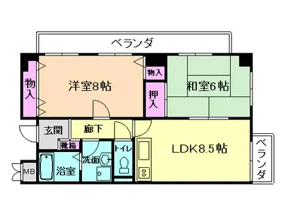マンションプラザ23(2LDK/5階)の間取り写真