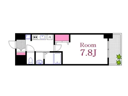 エステムコート広島国泰寺(1K/8階)の間取り写真