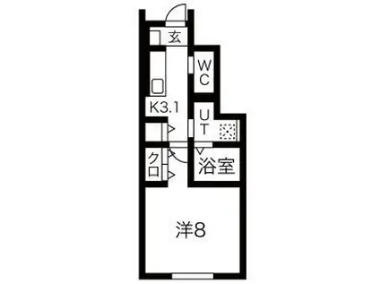 KSK北上II(1K/1階)の間取り写真